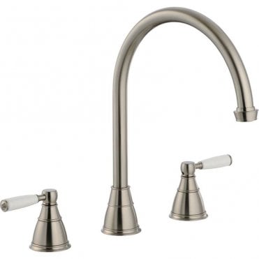 Abode Astbury 3-Part Dual Lever Kitchen Mixer Pewter AT3047