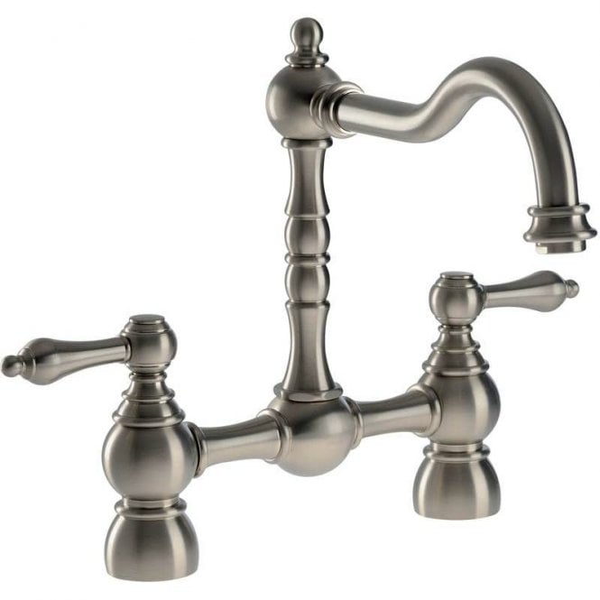 Abode  Bayenne Dual Lever Bridge Kitchen Mixer Pewter AT3034