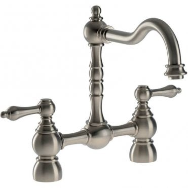 Abode Bayenne Dual Lever Bridge Kitchen Mixer Pewter AT3034