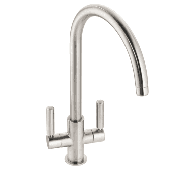 Globe Monobloc Dual Lever Kitchen Tap Brushed Nickel