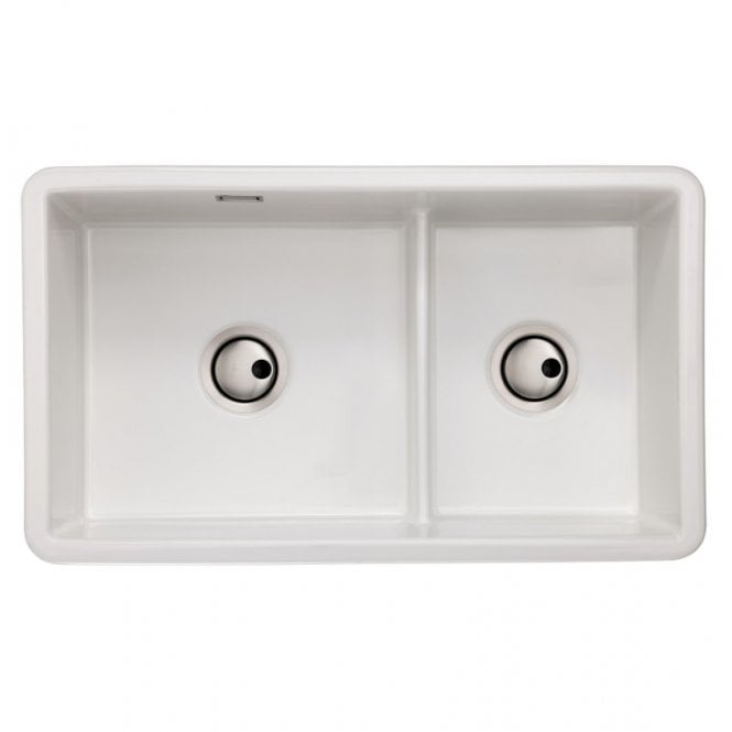 Abode  Sandon 1.75 Bowl White Ceramic Kitchen Sink AW1048