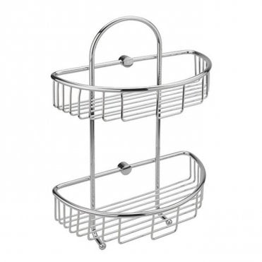 Curve Double Shower Basket Chrome