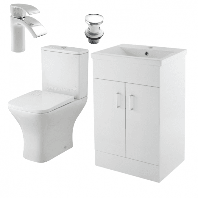 Aqua Dream Status Round Complete Bathroom Suite Package With 1200mm And 600mm Vanity Unit