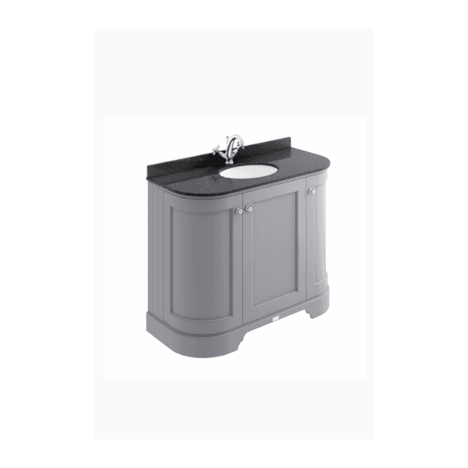 Bayswater  1000mm 3-Door Curved Basin Cabinet - Plummett Grey