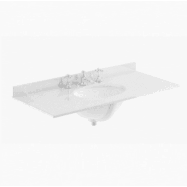 Bayswater 1000mm Marble Single Bowl 3 Tap Hole - White Marble
