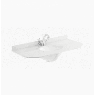 Bayswater 1000mm Single Bowl with Radius 1 Tap Hole - White Marble