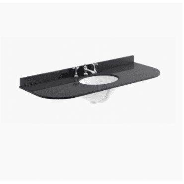Bayswater 1200mm Single Bowl with Radius 3 Tap Hole - Black Marble