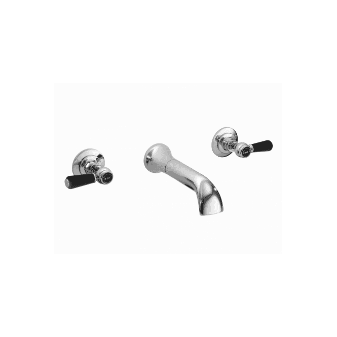 Bayswater  3-Hole Lever Wall Mounted Bath Mixer - Lever - White/ Chrome Domed