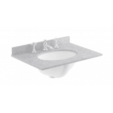 Bayswater 600mm Marble Single Bowl 3 Tap Hole - Grey Marble