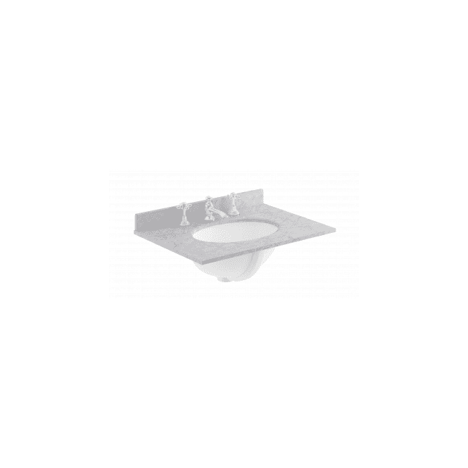Bayswater  600mm Marble Single Bowl 3 Tap Hole - White Marble