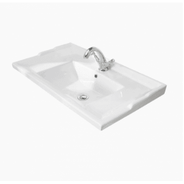 Bayswater 800mm Traditional Ceramic Basin 1 Tap Hole - White Ceramic