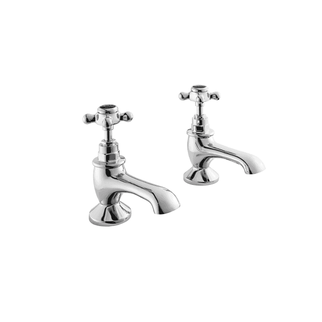 Bayswater  Bath Taps - Crosshead - Black/ Chrome Hex
