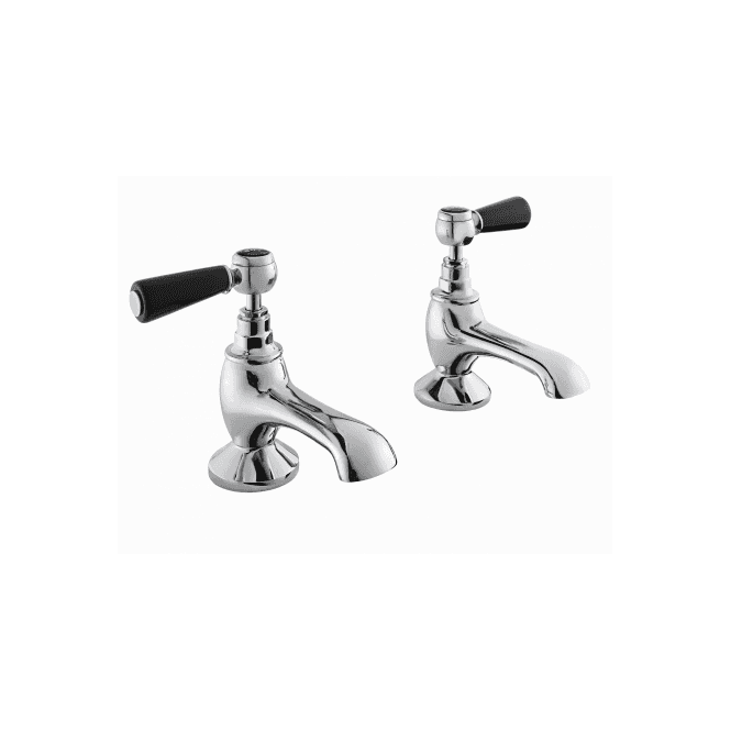 Bayswater  Bath Taps - Lever - Black/ Chrome Hex