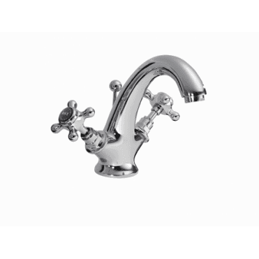 Bayswater Mono Basin Mixer - Crosshead - Black/Chrome Hex