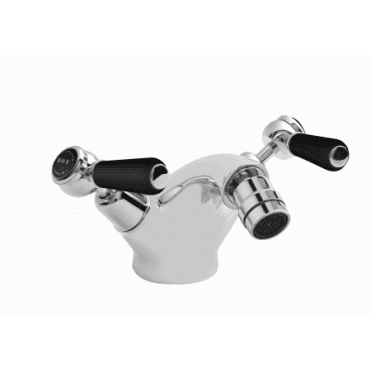 Bayswater Mono Bidet Mixer - Lever - Black/ Chrome Domed