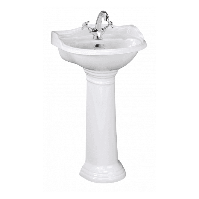 Bayswater  Porchester 500mm Basin 1 Tap Hole - White Ceramic