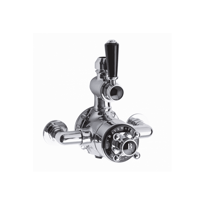 Bayswater  Twin Exposed Valve - Black/Chrome