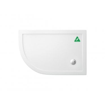 Britton Zamori Offset Quadrant White Anti-Slip Left Hand Shower Tray 1200 X 800mm