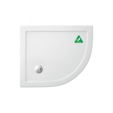 Britton Zamori Offset Quadrant White Anti-Slip Right Hand Shower Tray 900 X 760mm