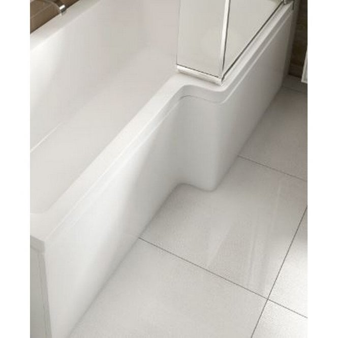 Carronite Quantum Square Showerbath 1600x540 Front Panel White