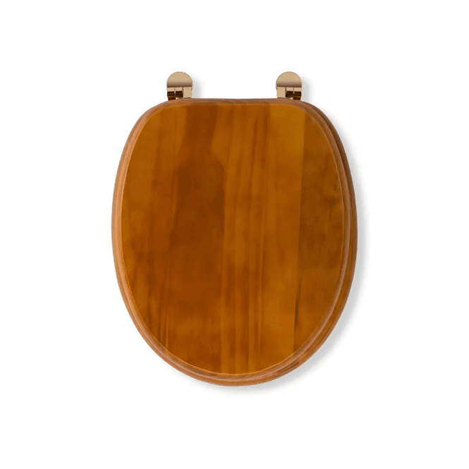 Croydex Solid Wood Round Standard Close Toilet Seat - Antique Pine