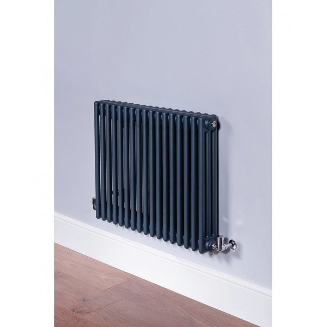 DQ Heating DQ Ardent 3 Column Horizontal Radiator - Anthracite Texture (RAL 7016)
