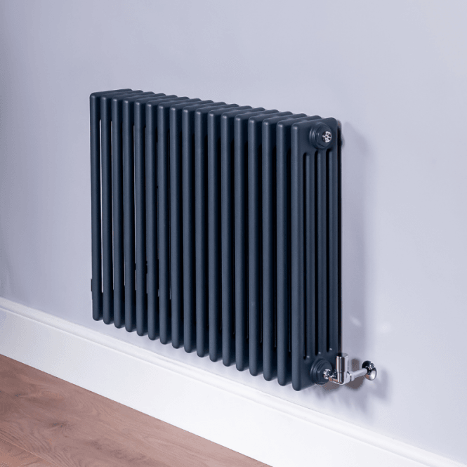 DQ Heating DQ Ardent 4 Column Horizontal Radiator - Anthracite Texture (RAL 7016)