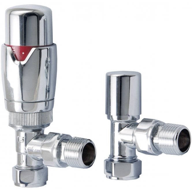 DQ Heating DQ Essential TRV Angled - Chrome