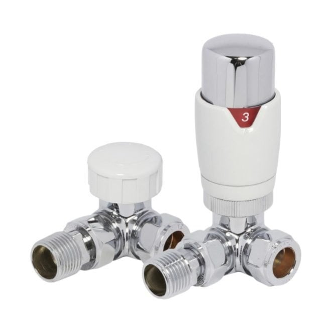DQ Heating DQ Essential TRV Corner - White & Chrome