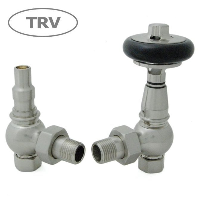 DQ Heating DQ Stanley TRV Angled - Brushed Nickel