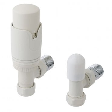 15mm Angled TRV and Lockshield Valve
