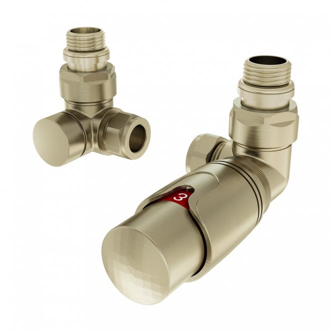 Eastbrook 15mm Corner TRV and Lockshield Valve