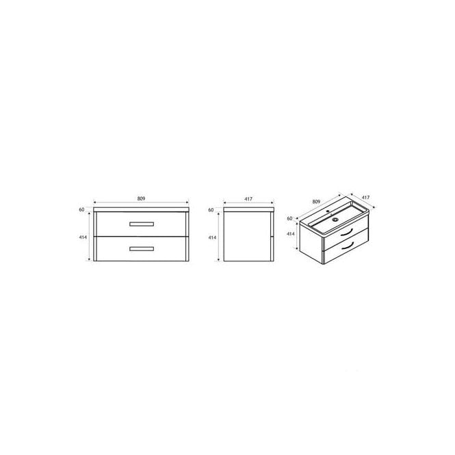 Eastbrook Cavone 80 wall hung drawer unit