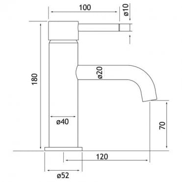 Meriden Basin mono incl waste and Plain handle
