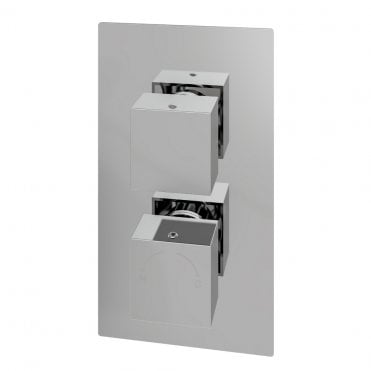 Modern Square Thermostatic Two-Way Concealed Shower Valve