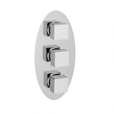 Oval triple plate square rings
