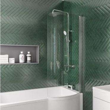 P Shape Bath Screen RH