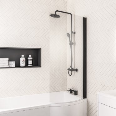 P Shape Bath Screen RH