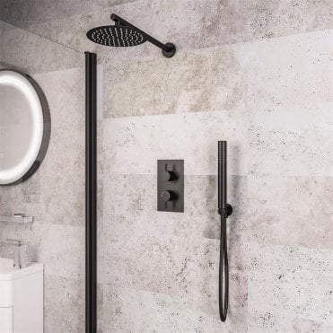 Round Shower Bundle Black