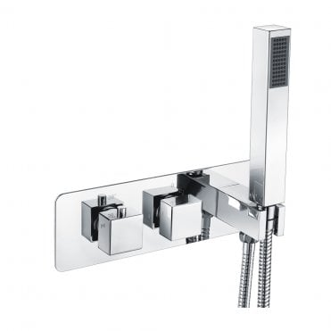 Square Horiz. Thermostatic shower valve inc kit