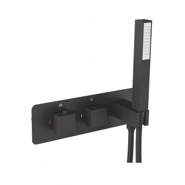 Square Horiz. Thermostatic shower valve inc kit