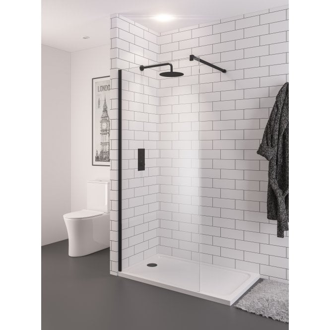 Eastbrook Vantage 2000 8mm walkin panel 1300 x 2000 Matt black