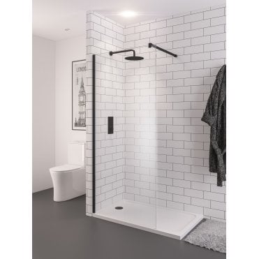 Vantage 2000 8mm walkin panel 1500 x 2000 Matt black