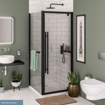 Vantage 2000 easy clean side panel c/w towel rail 700mm