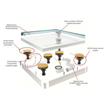 Volente legs & panel quad trays up to 1200 x 1000