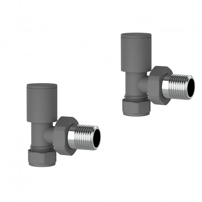 Frontline  Angled Radiator Valves (Pair) Anthracite F09215