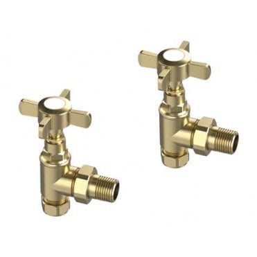 Frontline Angled Traditional Valves Brush Brass F09220