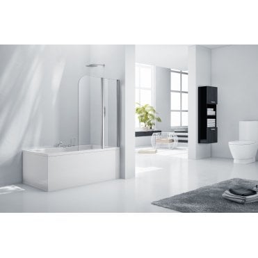 Frontline Aquaglass+ 6mm Double Folding Bath Screen