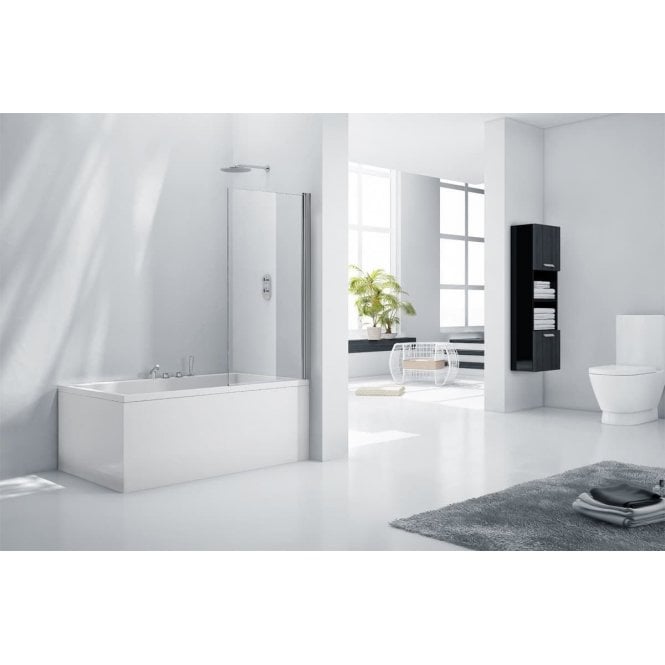 Frontline  Aquaglass+ 8mm Square Bath Screen with 180 Degree Opening