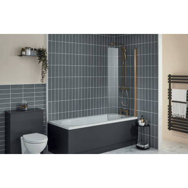Frontline Brush Brass Frame Bath Screen 800X1400 6Mm F08529